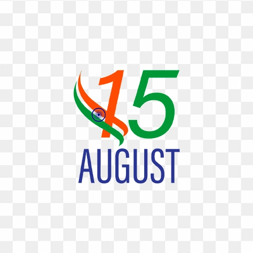15 august with flag clipart png